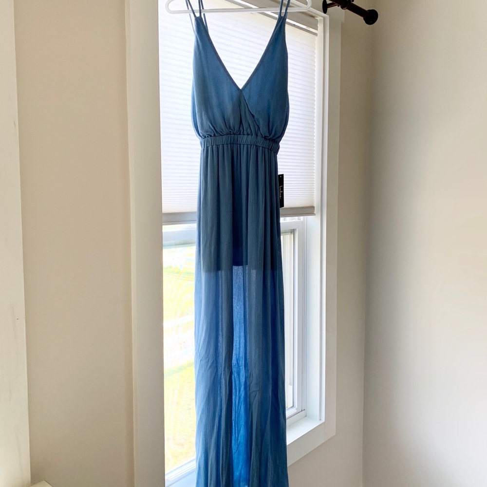 Lulus Maxi Slate Blue Dress